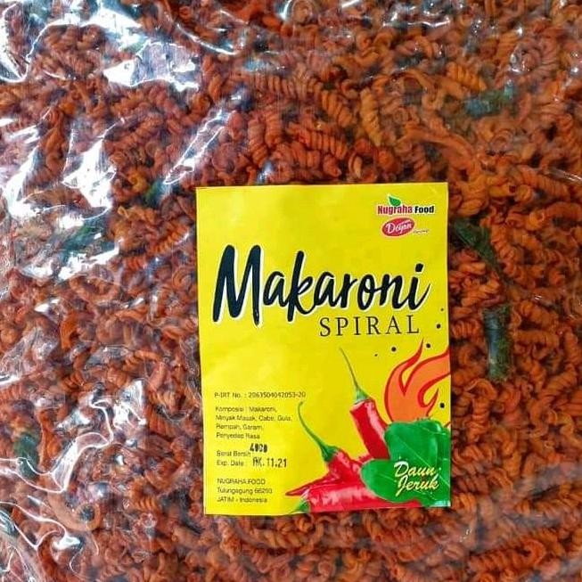 

500Gram Makaroni Spiral Pedas Daun Jeruk Food Snack Crispy Makanan Cemilan