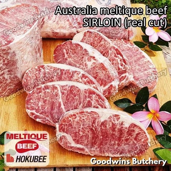 

Beef Meltique Sirloin (Real Cut) Australia Hokubee Frozen Steak Cuts 1Kg Daging Sapi Meltik Has Luar Striploin New York Strip For Teriyaki Shabu2 Saikoro Roast