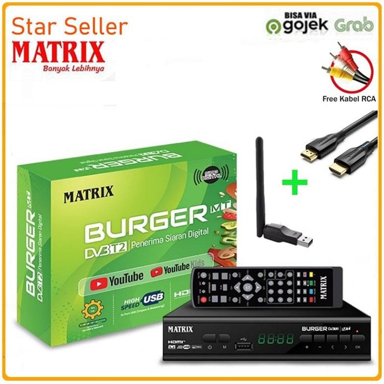 NEW Set Top Box STB TV Digital DVBT2 Matrix Apple Burger Hijau DVB-T2 [terbaik][terlaris]