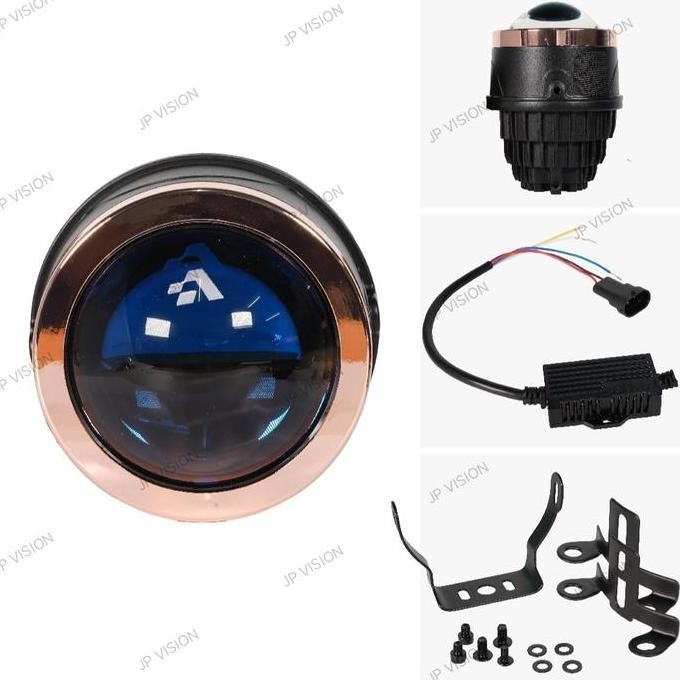 Foglamp Biled Bi LED Universal Autovision 3" 2 Warna 75 Watt Blue Lens