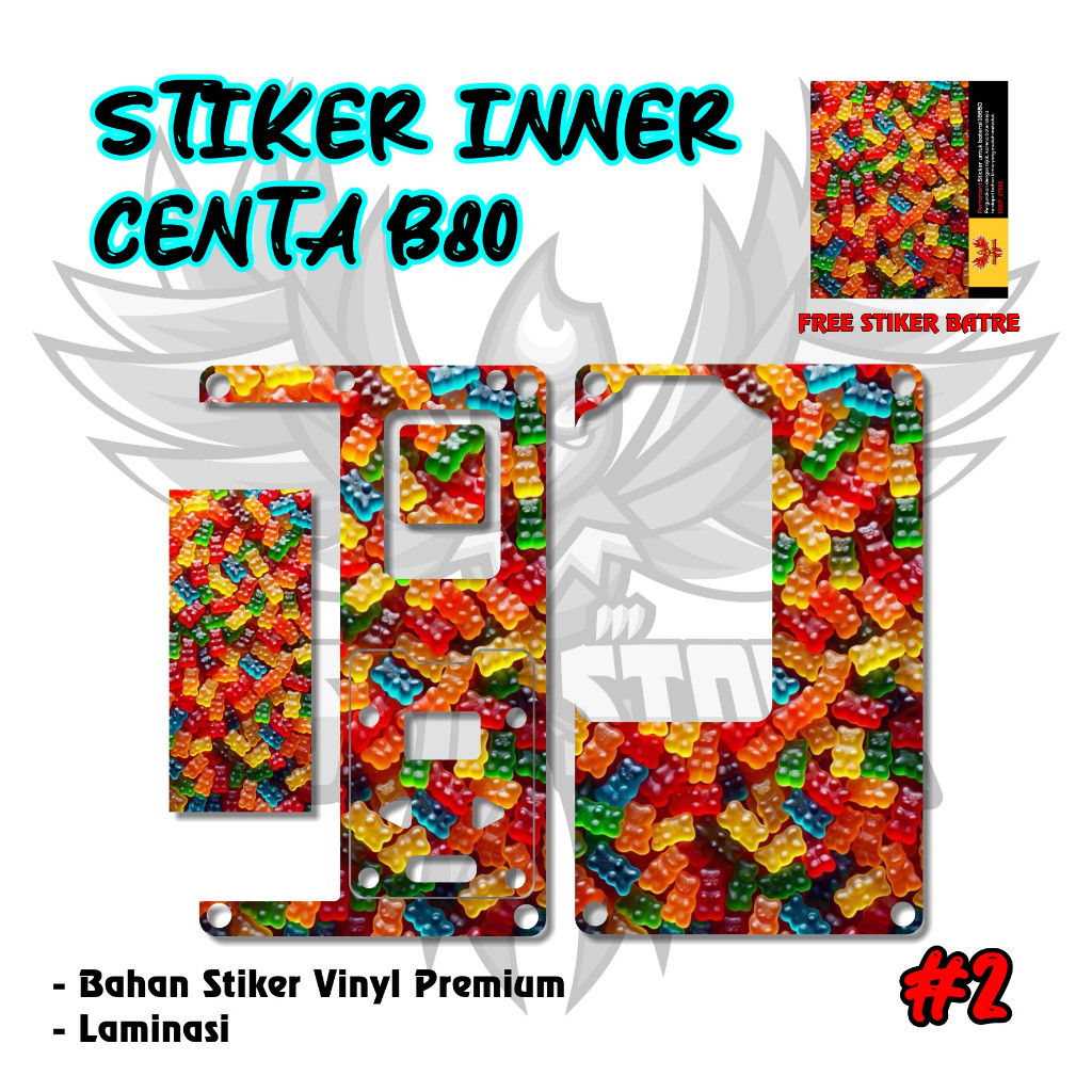 

*2Piece* Stiker Centa B80 Part 4 2 Garskin Stiker Casing Custom Bebas Dan Bayar Ditempat