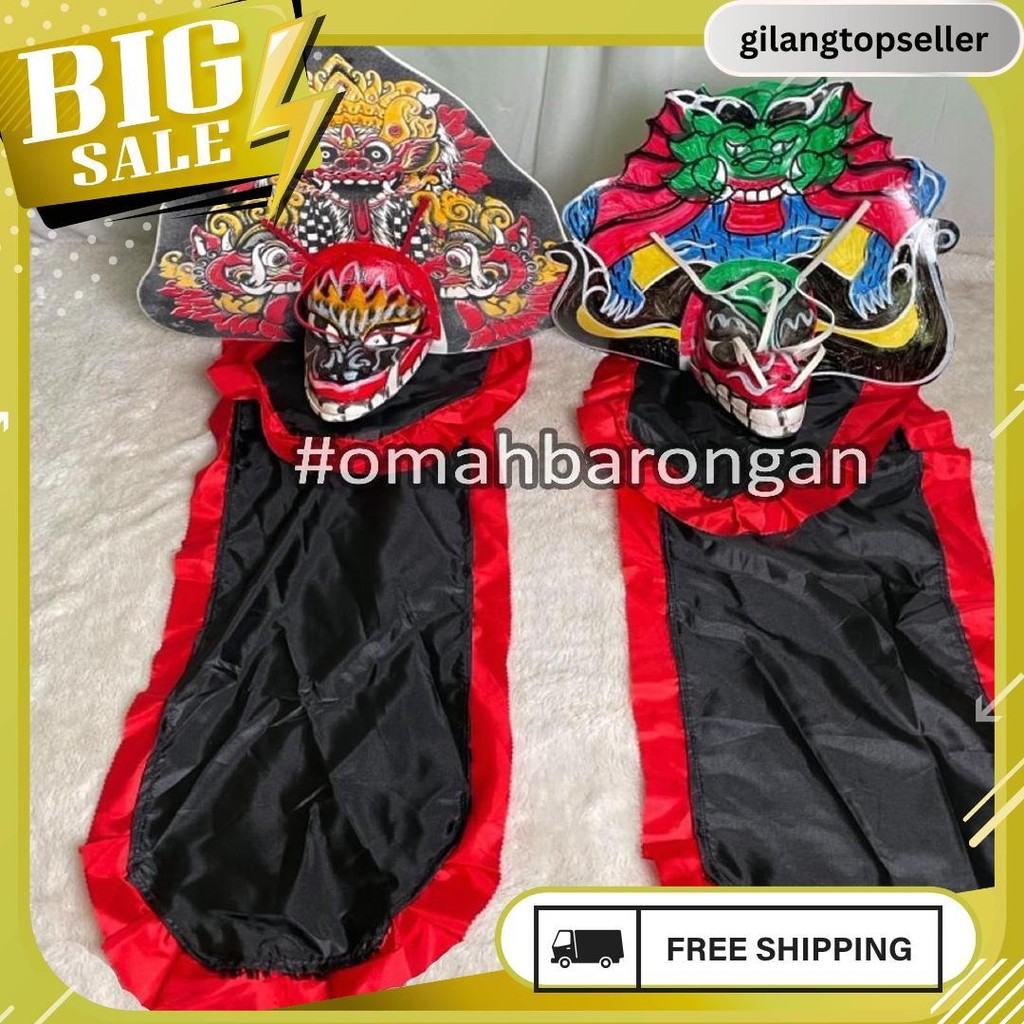 Mainan Anak Stelan Kaos Celana Reog Ponorogo Dan Barongan Devil Caplokan Spon Free Embong Kemul Mele