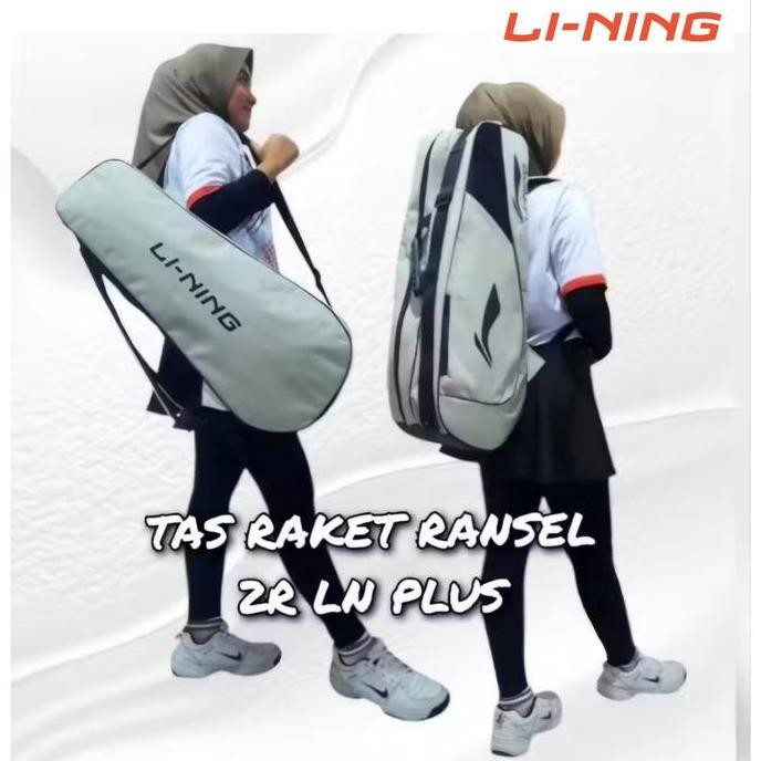 Terlaris Tas Raket Ransel 2R Plus Badminton Bulutangkis Lining Ready Stok