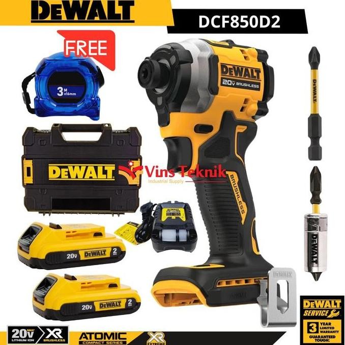Brushless Impact Screw Driver Bor Obeng Cordless Dcf850 Dewalt Dcf 850