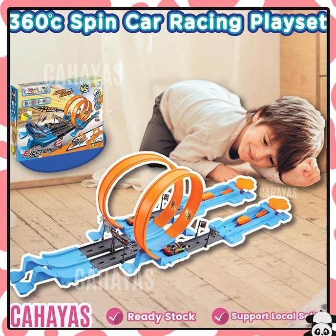 Mainan Anak Rel Balap Mobil Track Hot Wheels Set Lengkap Ejector Railcar