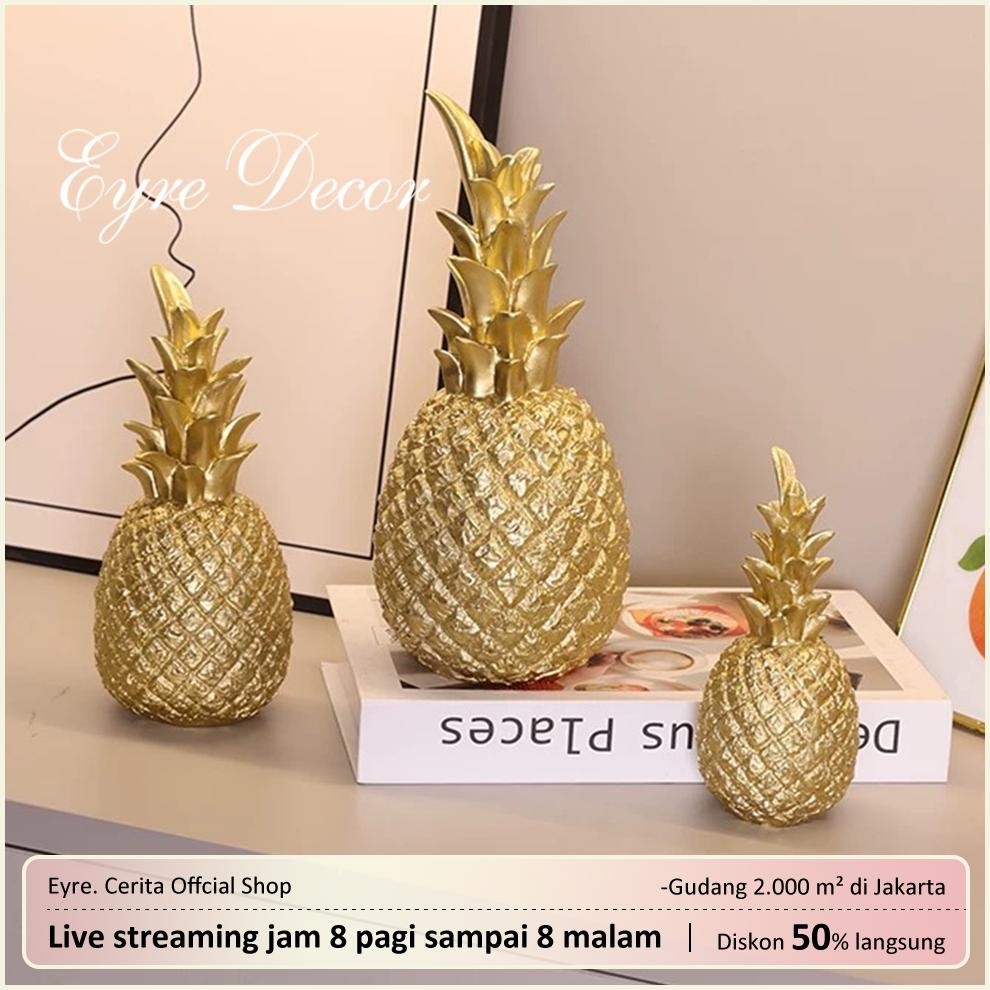 Eyre Jaminan kualitas Dekorasi Desain Nanas Warna Emas untuk Meja Emas Nanas Kreatif Ornamen Grosir 