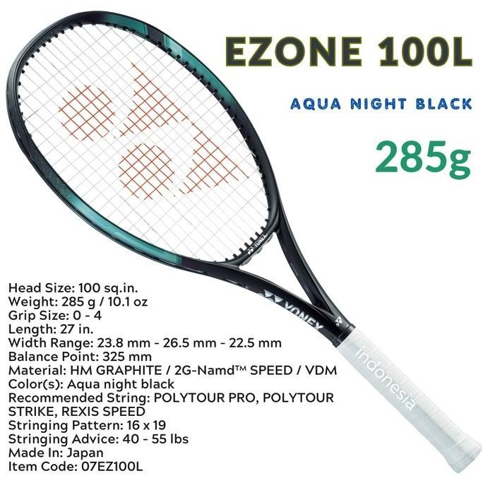 Terlaris Yonex Ezone 100L 285G Aqua Night Black - Raket Tenis Ready Stok