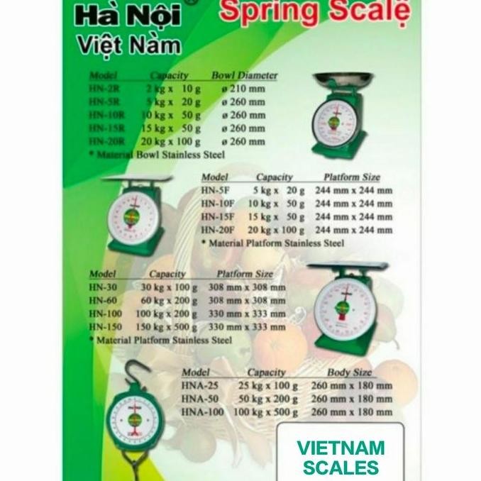 Timbangan Jarum Duduk Hanoi Vietnam 100Kg Manual Plat Besi