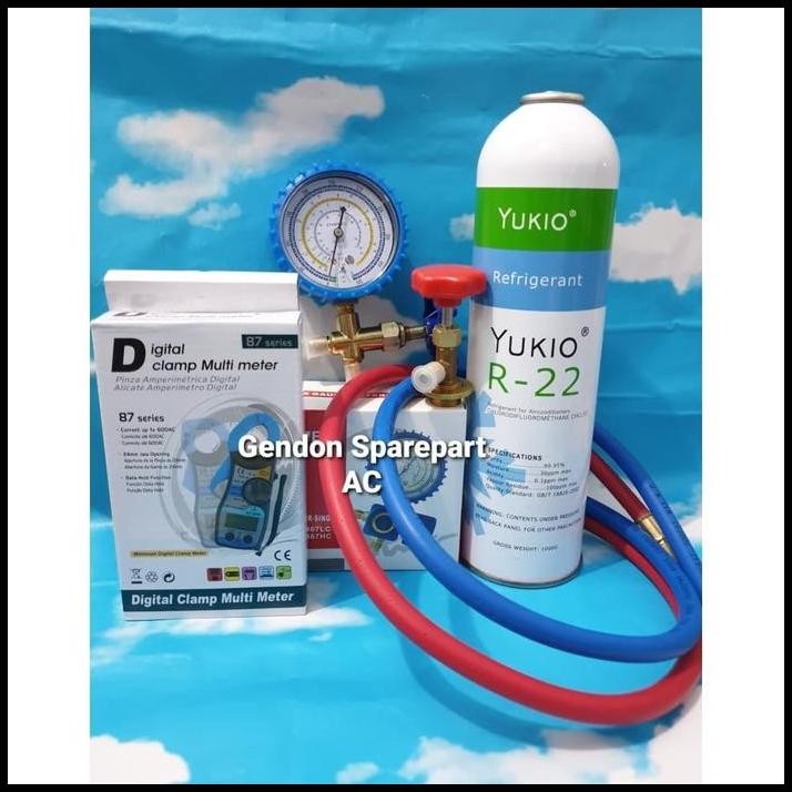 Paket lengkap freon R22 1kg tinggal pake langsung dingin