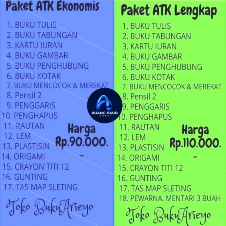 

Promo Paket Alat Tulis Sekolah | Paket atk Sekolah TK Paud DiM