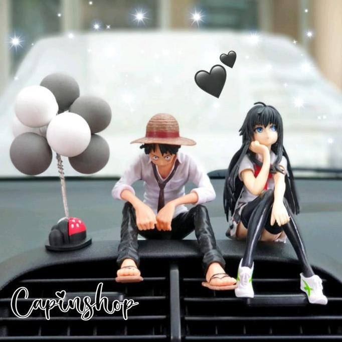 Boneka Pajangan Dashboard Mobil | Figure Anime Luffy Yukino Dekorasi Lucu