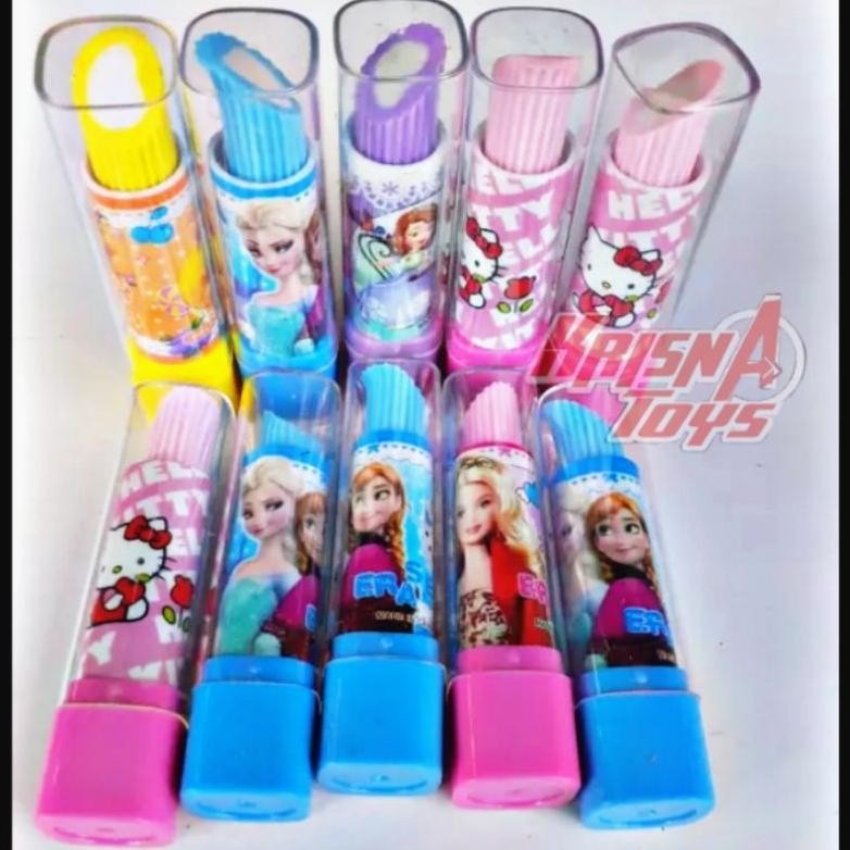 

PENGHAPUS KARAKTER LIPSTIK LUCU/STIP ERASER isi 10pcs/pack DiM