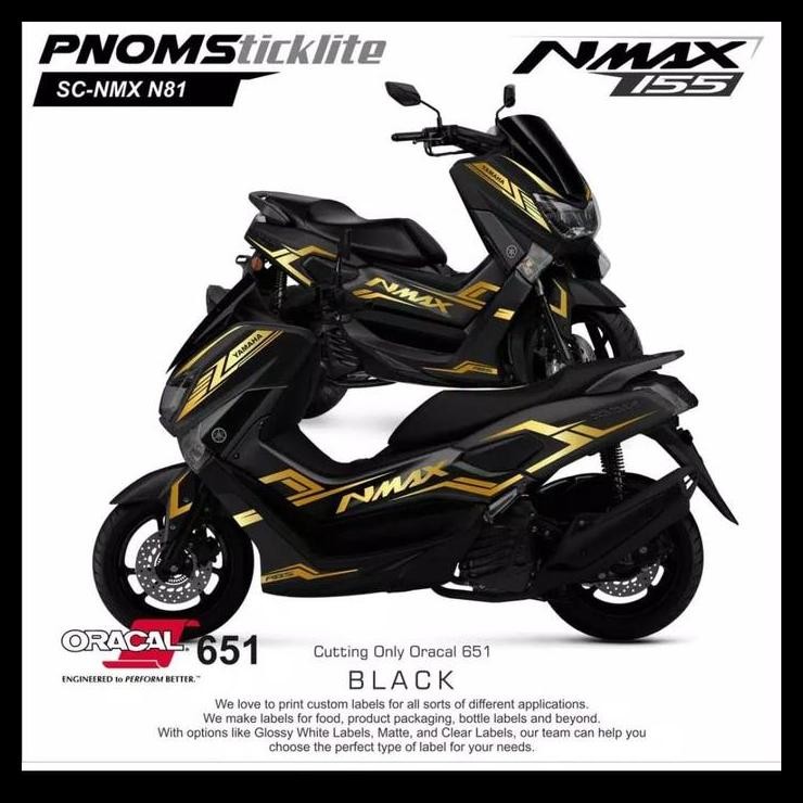 TERMURAH STIKER NMAX HITAM GOLD /CUTTING NMAX GOLD /STRIPING NMAX SPORTY 