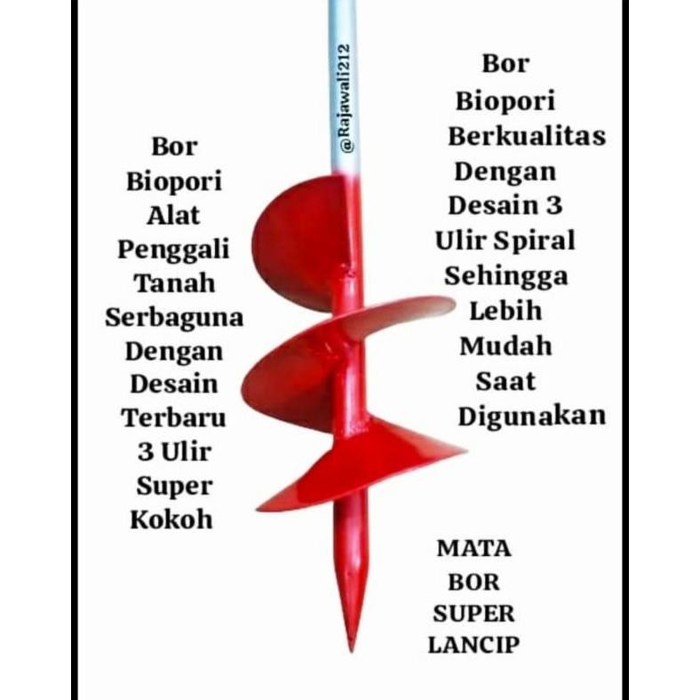 Biopori Bor Tanah Manual / Bor Biopori Tanah Manual 4 Inc Spiral Mata Bor 3 Ulir Portabel