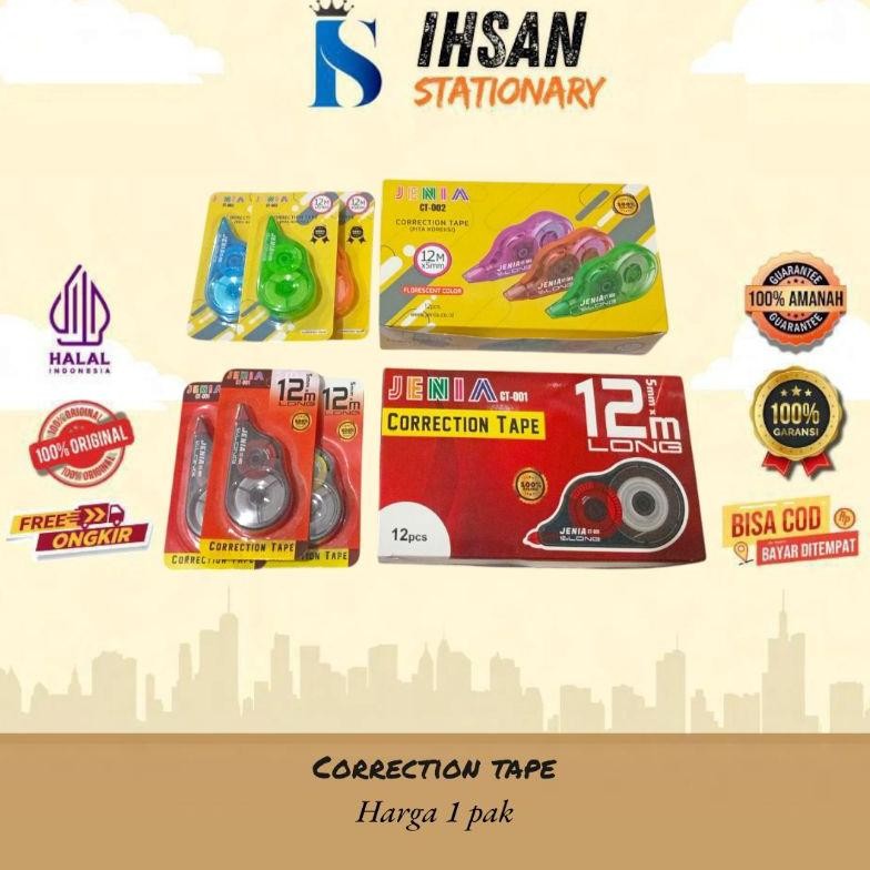 

Correction Tape/Tipe - X Kertas Jenia Isi 12 Pcs (1 Lusin) DiM