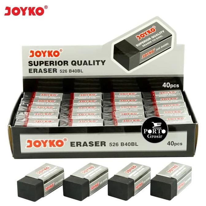 

Joyko Eraser 526-B40BL PER PAK Isi 40 Buah Penghapus Hitam Kecil B-40BL Box 40 Pc Setip Anak Sekolah DiM