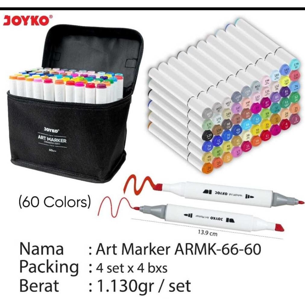 

spidol art markers warna manga anime arsitek joyko armk 66 - 60 warna fine color DiM