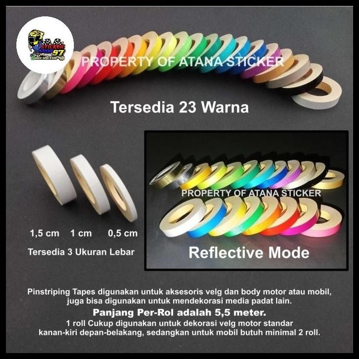 GRATIS ONGKIR STIKER LIST VELG BODY SEPEDA MOTOR MATIC MOBIL MERAH RED 