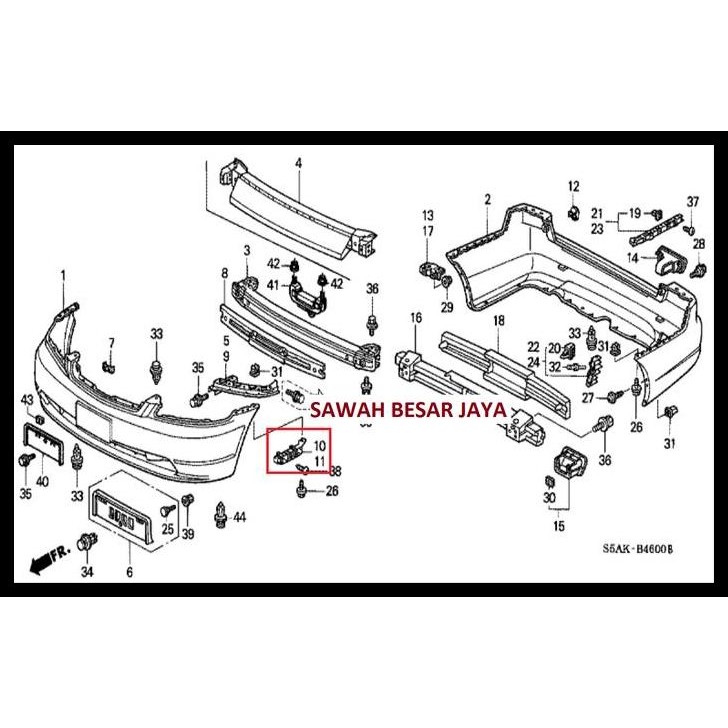 TERBARU BRACKET BRAKET BREKET SPACER - PLASTIK PEGANGAN DUDUKAN BUMPER BEMPER DEPAN HONDA CIVIC ES C