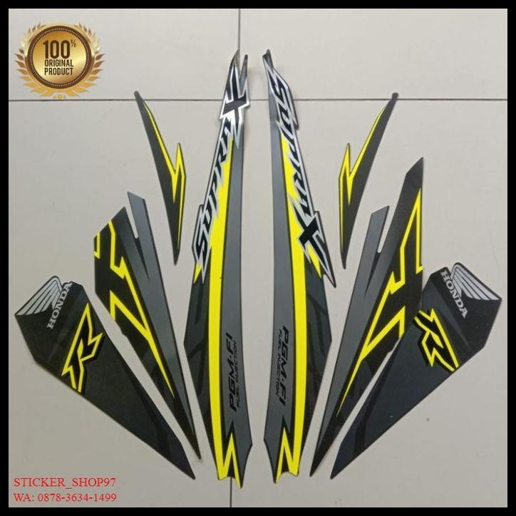 TERMURAH (ORI) STRIPING HONDA SUPRA X 125 FI 2018 HITAM KUNING BERKUALITAS 