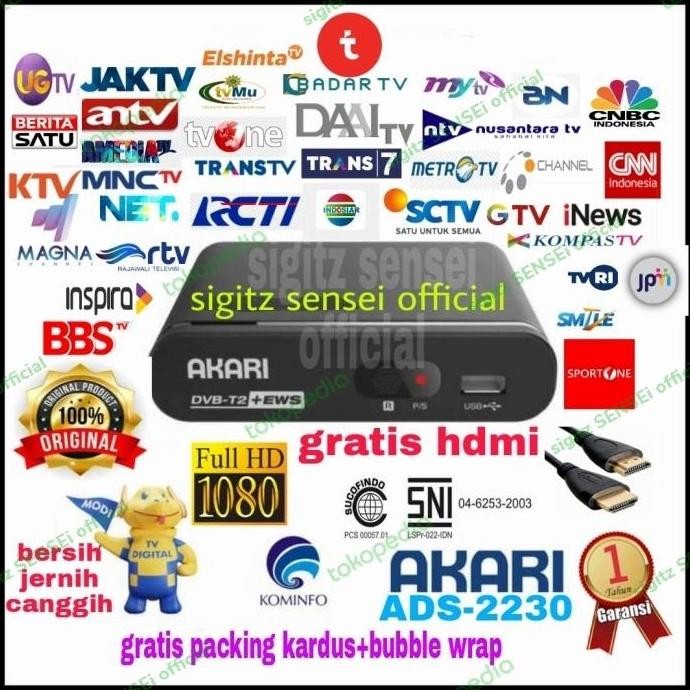 TERBARU - set top box AKARI ads-2230 tv digital DVBT2 STB ads2230 EWS DVB-T2