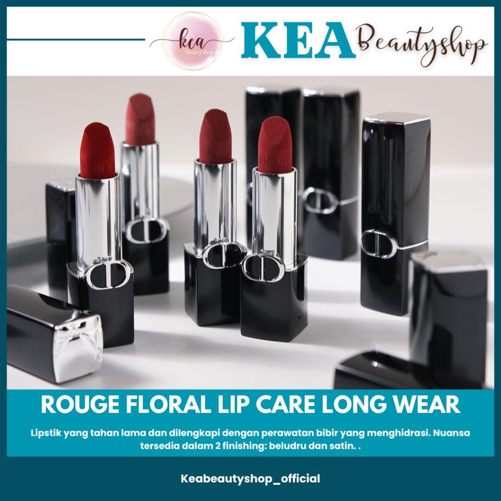 Dior Rouge Couture Colour Floral Lip Care Longwear Lipstick Terbaru Best Quality 100% Original
