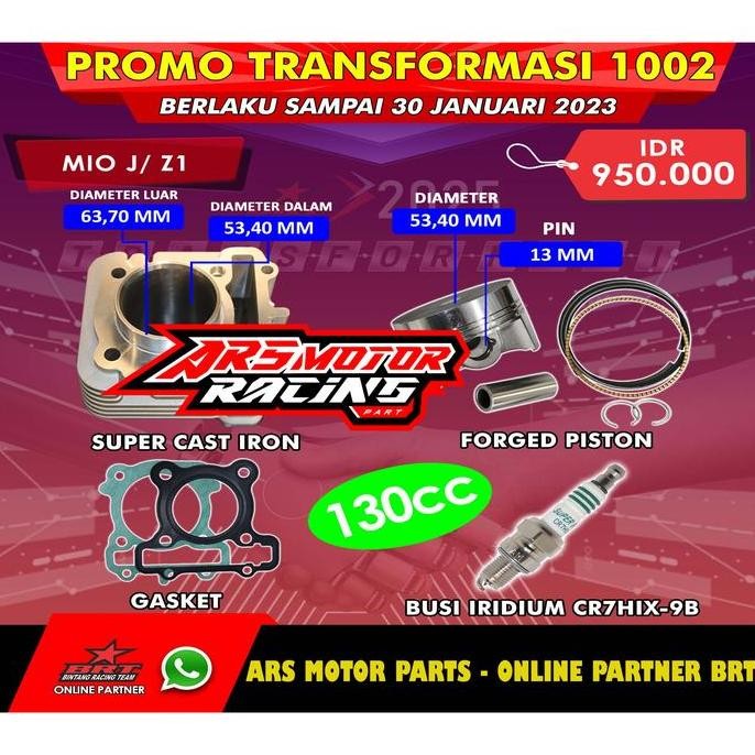 BLOK PISTON BRT JUPITER Z - MIO J - FINO - SOUL GT - 130 CC 53.40 MM