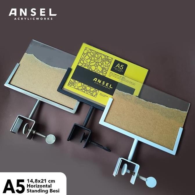 

BEBAS ONGKIR - Display Harga POP Acrylic/ Akrilik Penjepit Besi Putar Price Tag- A5 H