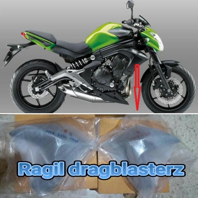 shroud cover samping ninja er6 er6n hitam metalik orinal