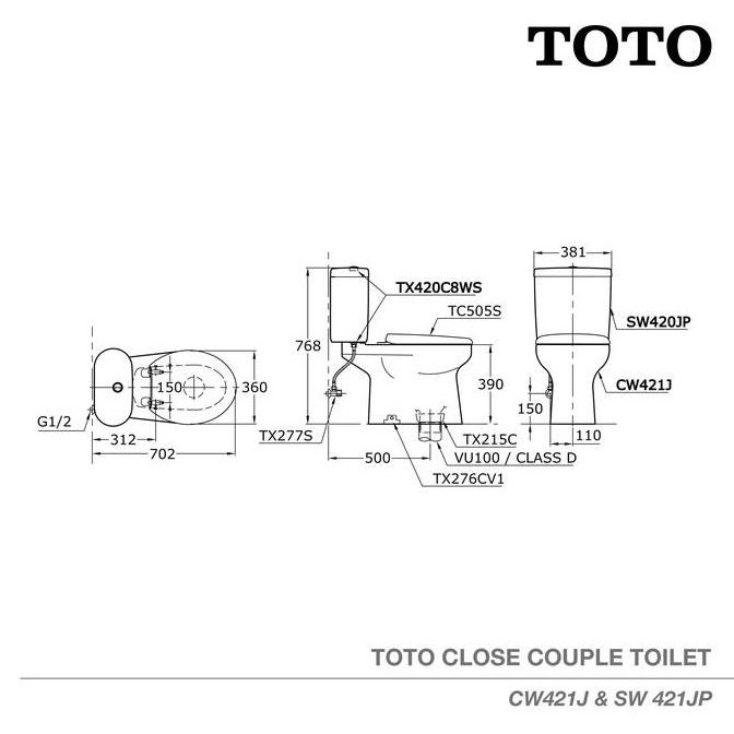 Toto Closet Cw421J/Sw420Jp | Closet Duduk - Kloset - Kloset Duduk