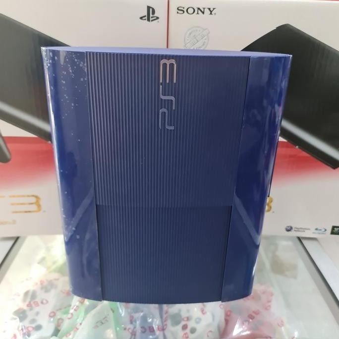 PS3 SUPER SLIM SPECIAL EDITION BIRU 500GB FULL GAME 2 STIK ORI