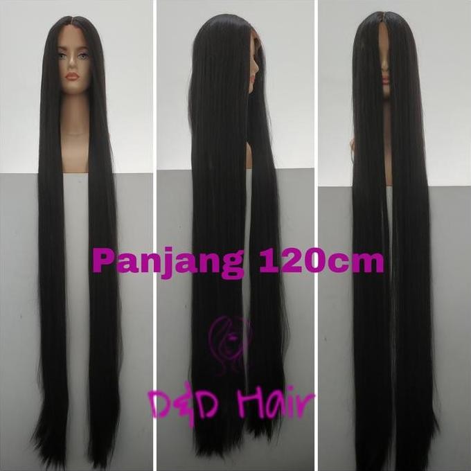 TERBARU - Wig Rambut - Wig Panjang 120cm - D&D15120 - Black - Wig Hantu