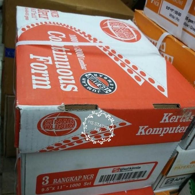 

TERMURAH - Continuos Form 9 1/2" x 1" bagi 2 ( 3 ply) Sinar Dunia / Paperline