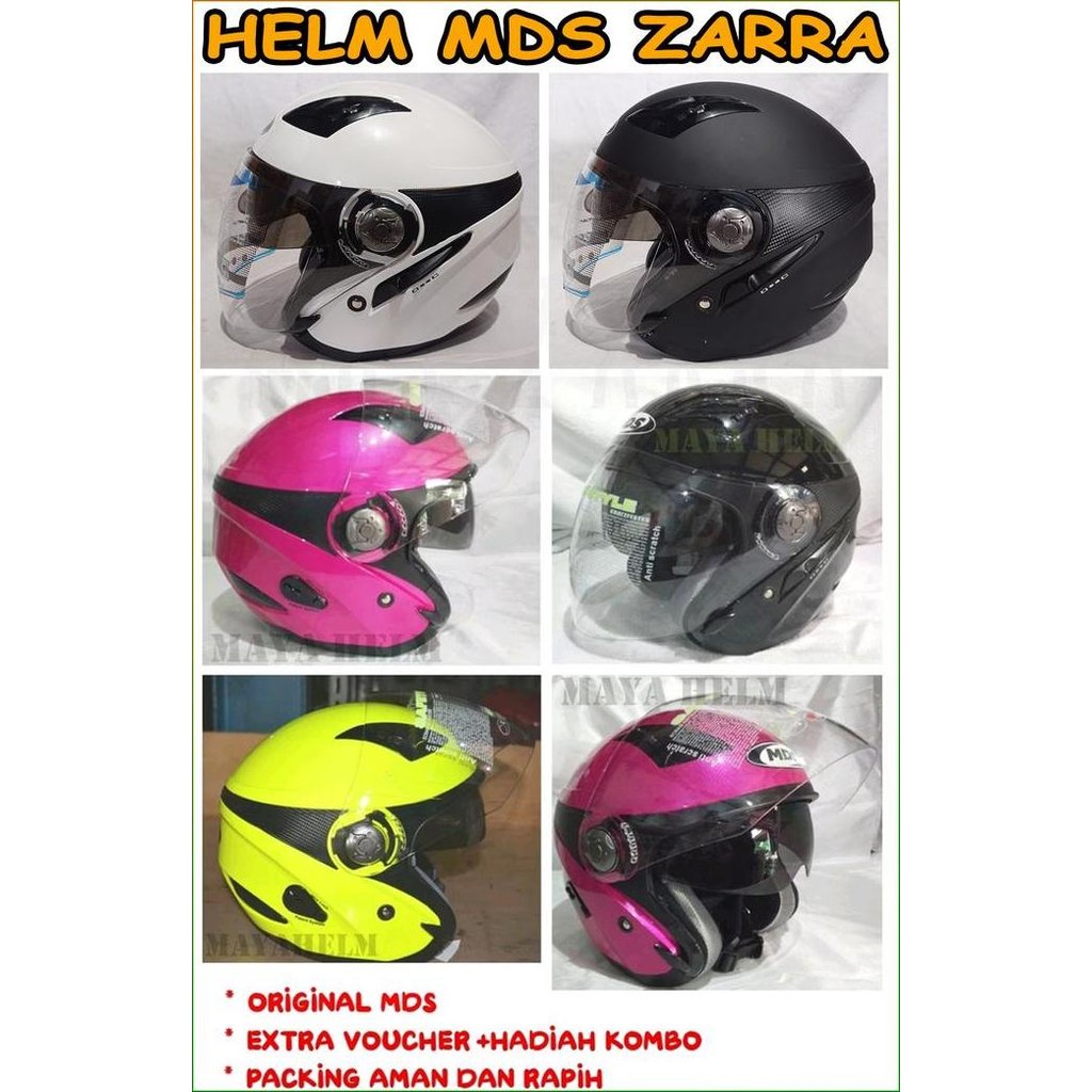 TERBARU - Helm MDS Zarra Polos Half Face Original MDS