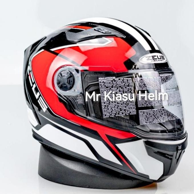 BEBAS ONGKIR - helm besar big size XXXL Zeus hitam merah full face jumbo airoh arai