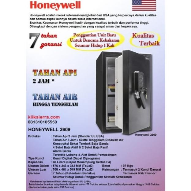 new  Brankas HONEYWELL 2609 Brangkas Besar Digital Baja Tahan Api Air Alarm
