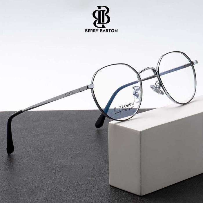 Kacamata Anti Radiasi Blueray Photocromic Minus Baca Frame Titanium Fashion Pria Wanita Berrybarton 