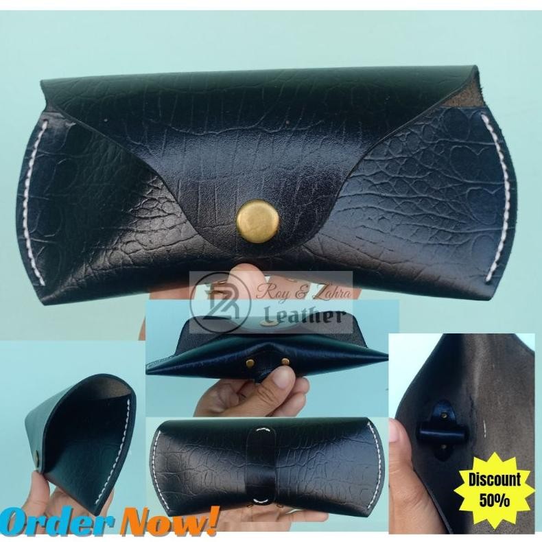 case kacamata kulit asli dompet kacamata tempat kacamata kulit motif buaya DiM