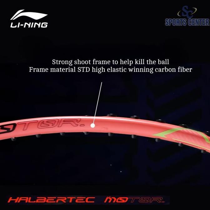 NEW RAKET BADMINTON LINING HALBERTEC MOTOR AYPU075 NEON PINK ORIGINAL DAN TERPERCAYA