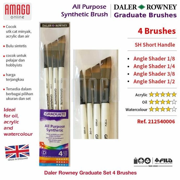 

Kuas Daler Rowney Isi 4 - Graduate Synthetic Brush - Shader Set 4