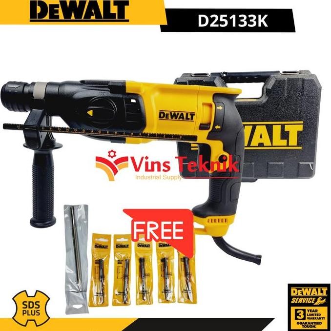 MESIN BOR BETON ROTARY HAMMER DRILL 26MM DEWALT D25133 D25133K ORIGINAL DAN TERPERCAYA