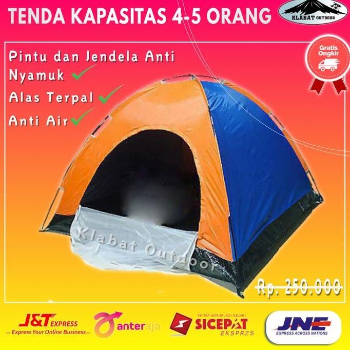 Tenda Kemping 4 6 Orang Camping Dome Anak Dewasa 4p 6p Anti Air Nyamuk