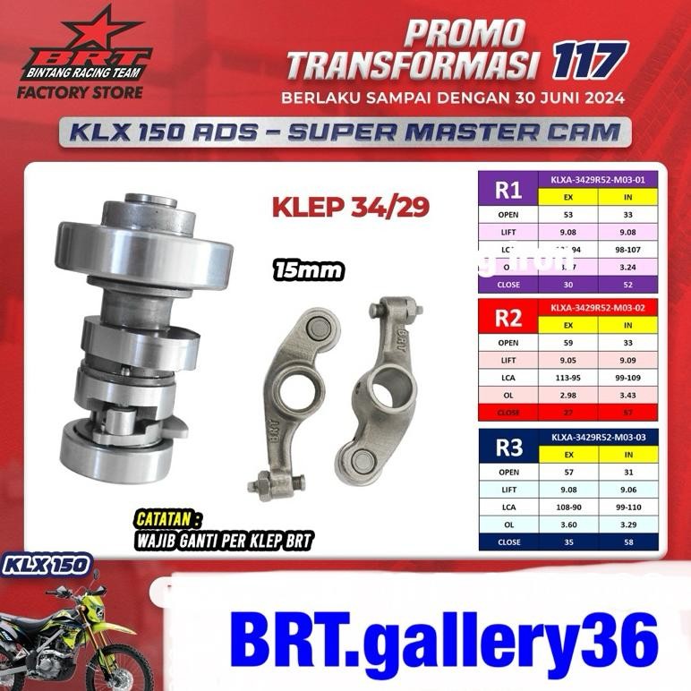 cam noken asklep BRT klx 150 ads R1 R2 R3