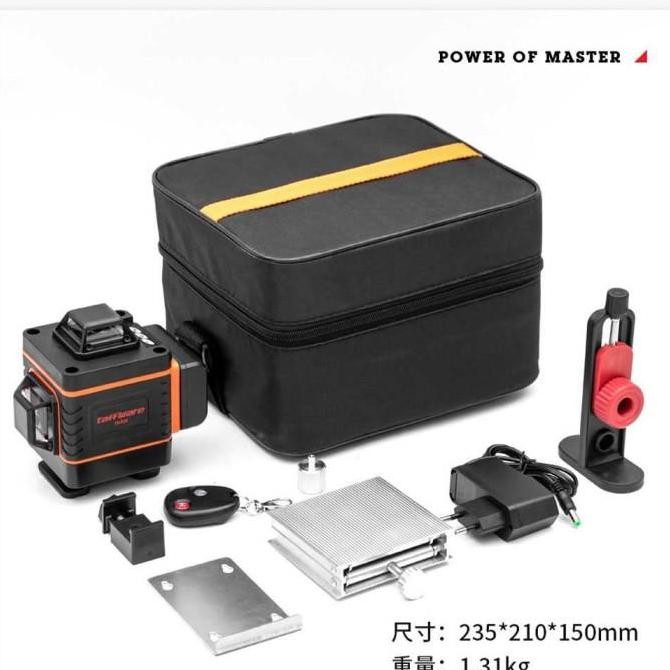 LASER LEVEL 16 LINE 4D LASER PENGUKUR DIMENSI MESIN SELF LEVELING 4D - ORANGE + TRIPOD