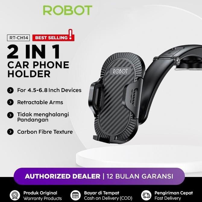 Sale Robot Universal Car Phone Holder 360 Flexible Stable Stand Hp Tempel Dasbor Kaca Mobil Ac Vent 