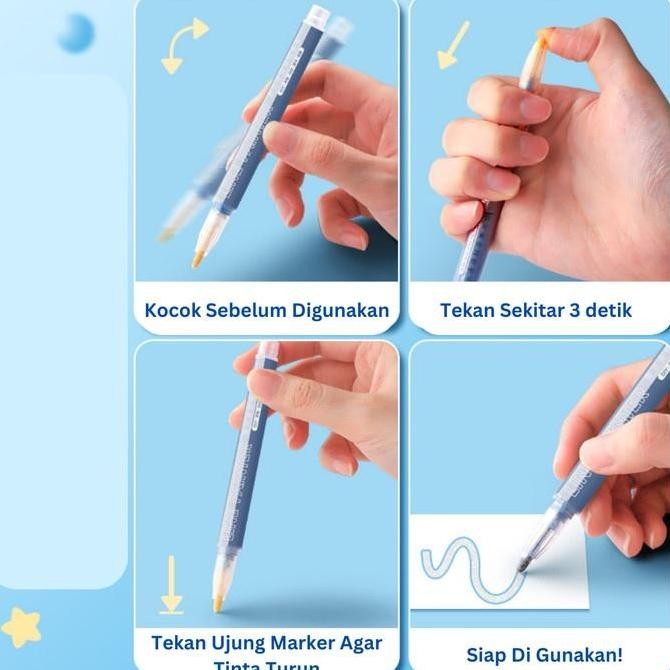 

Paint Spidol Marker Glitter Set Pena Gliter Outline Line Marker St0073 Stationery Earrings New Stok