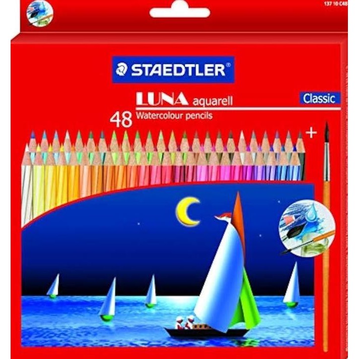 

Pensil Warna Staedtler Luna Watercolour 48 Warna Bisa Basah Kering Original