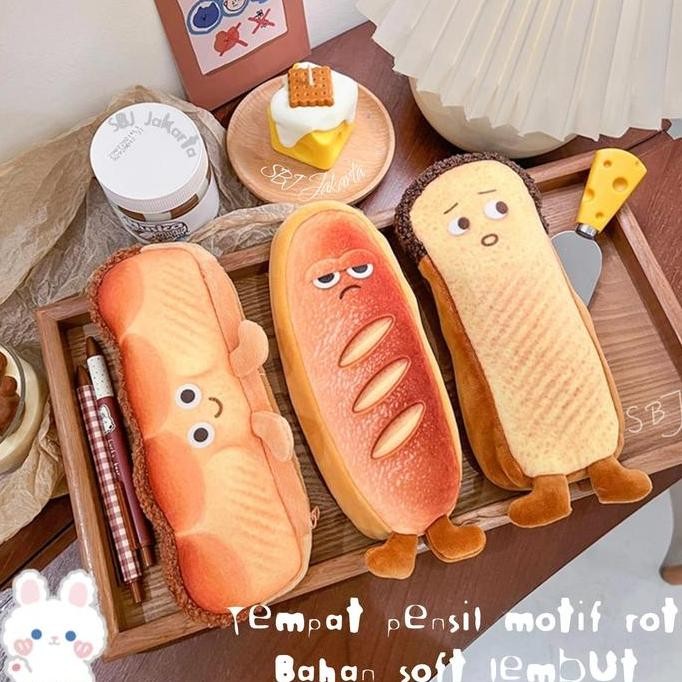 

Tempat Pensil Kain Kotak Roti French Toast - Pencil Case Karakter Unik
