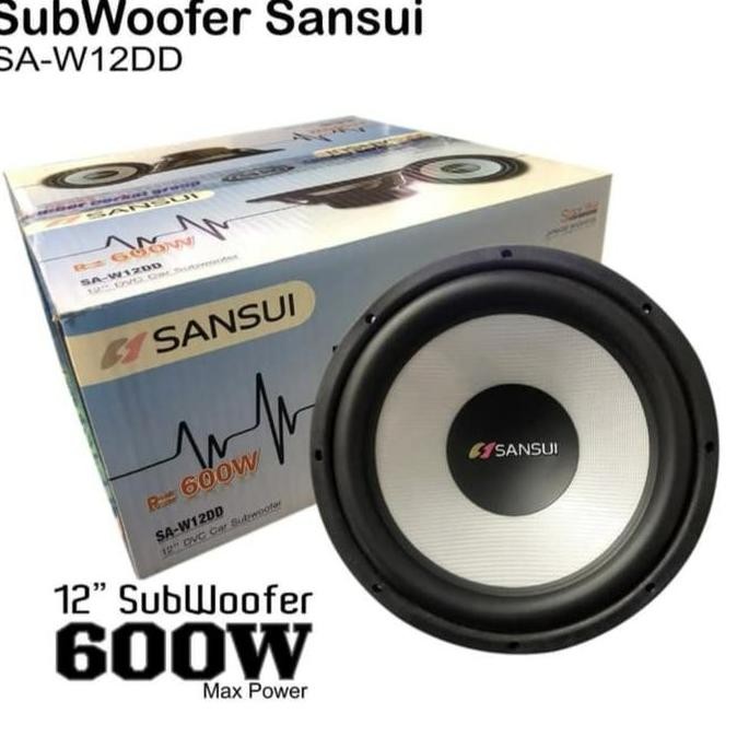 Subwoofer Sansui 12 Inch Sa-W12Dd 600 Watt Original Speaker Mobil Audio Bass