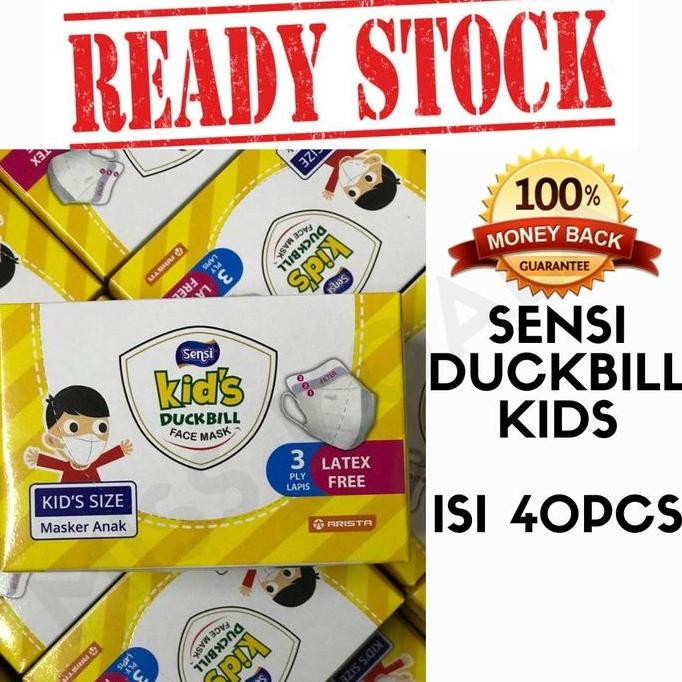 Sensi Kids Duckbill Isi 40 Masker Sensi Duckbill Anak Ori Sensi